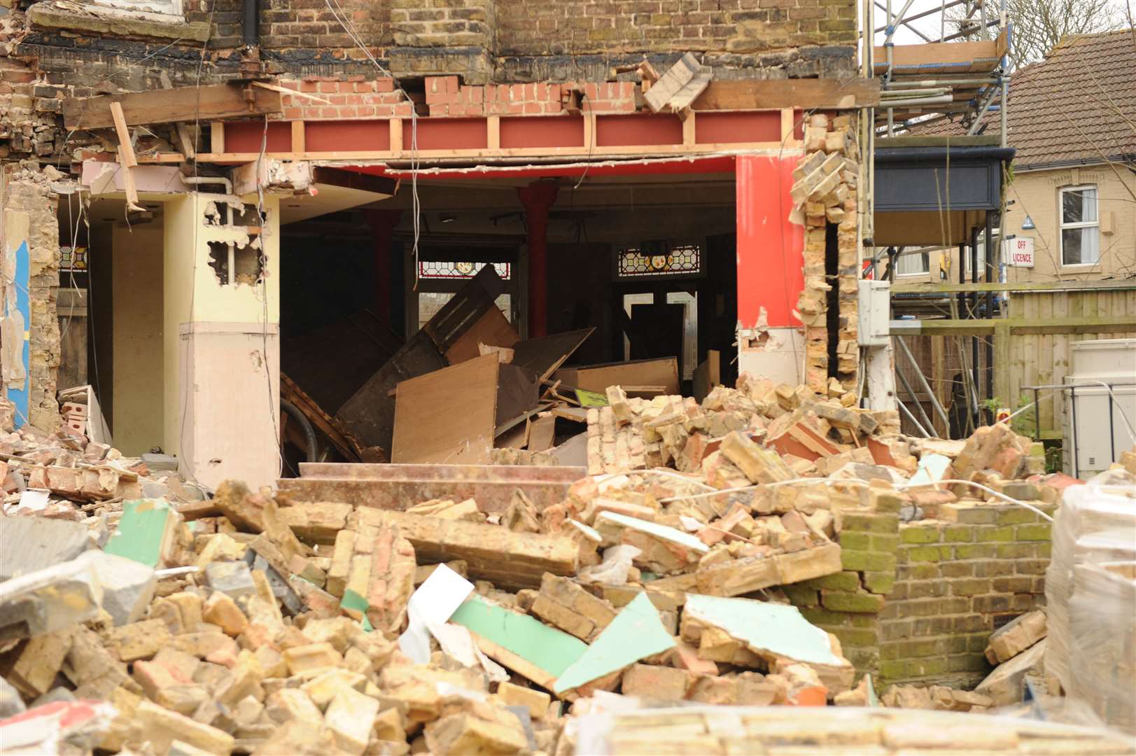 The Beacon Court pub, Canterbury Street, Gillingham..Pub being demolished..Picture: Steve Crispe. (7814603)