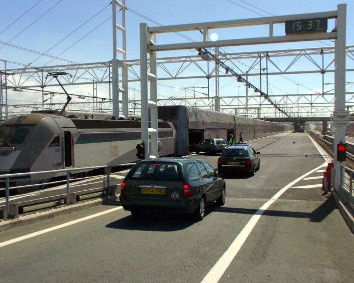 Boarding Eurotunnel trains on the French side: Library picture: Eurotunnel