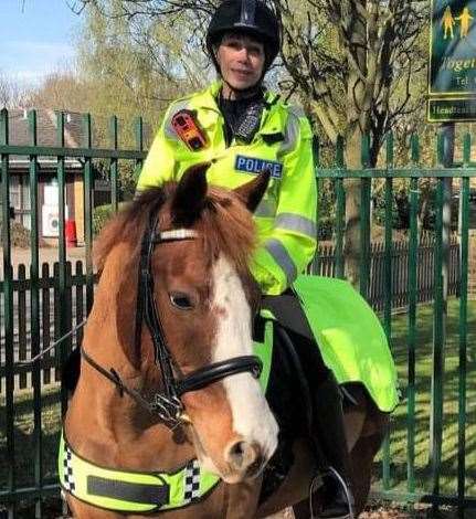 Alaine Benardis and her trusted steed, Jack, have patrolled around New Ash Green for the past seven years. The duo have joined the Kent Police rural task force. Picture: Kent Police