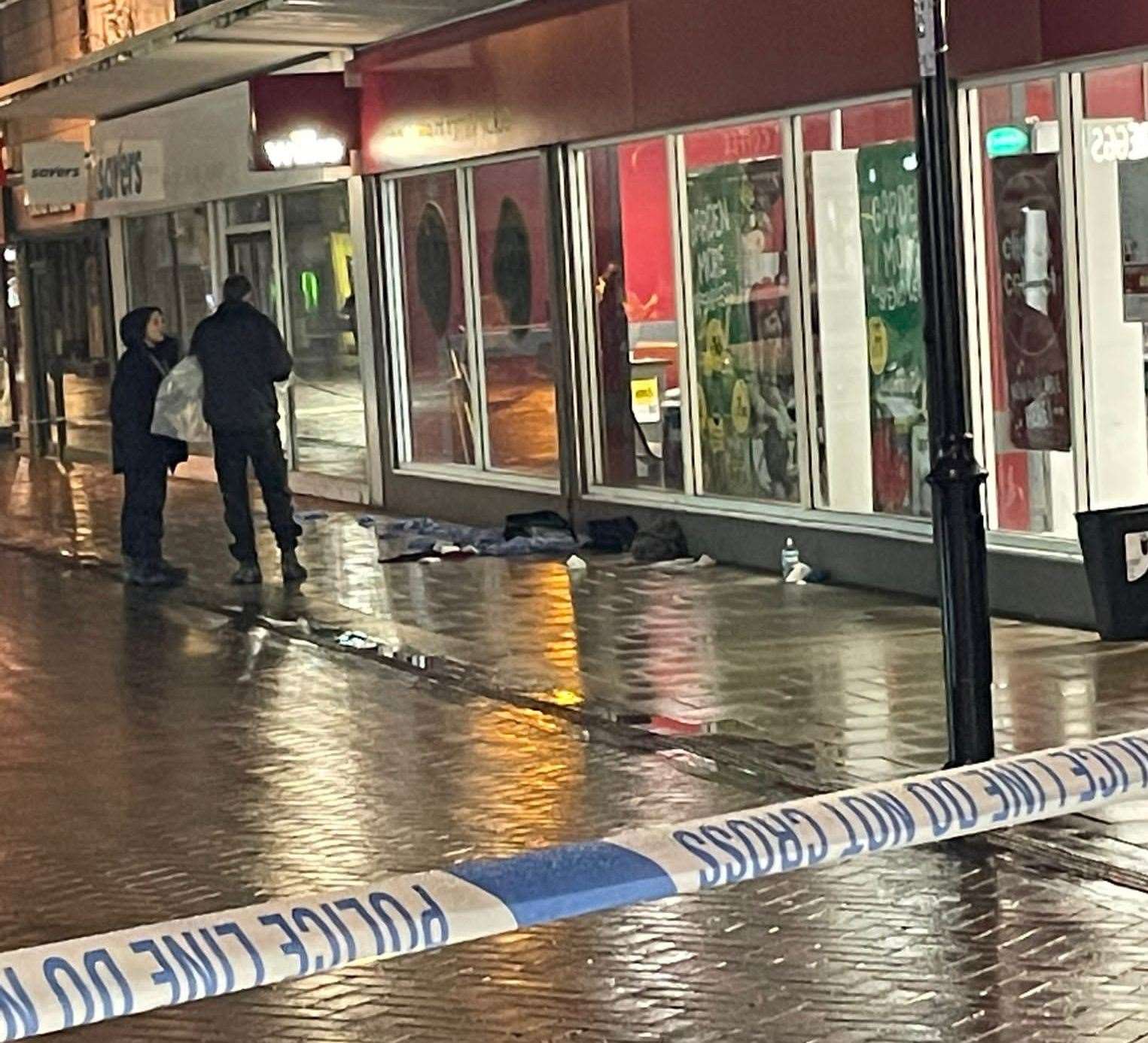 Police cordoned off part of Gillingham High Street after the stabbing