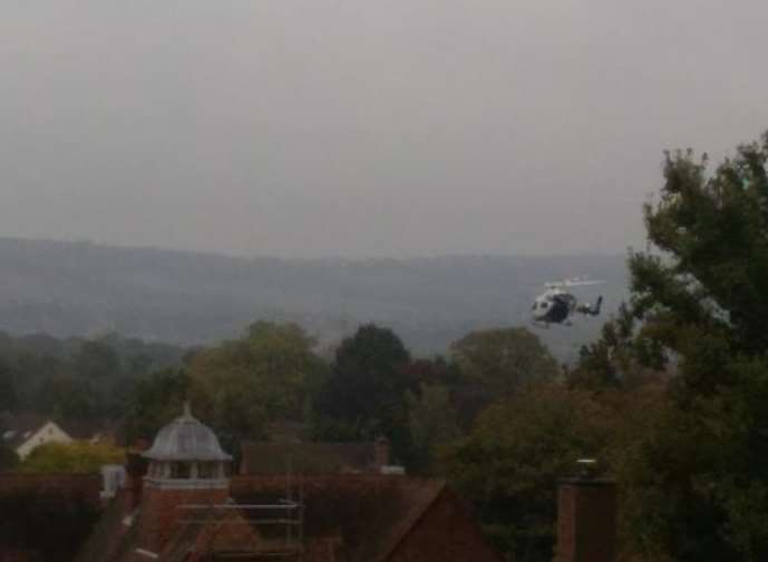 The air ambulance was seen hovering over Sevenoaks. Picture: Ben Tritton