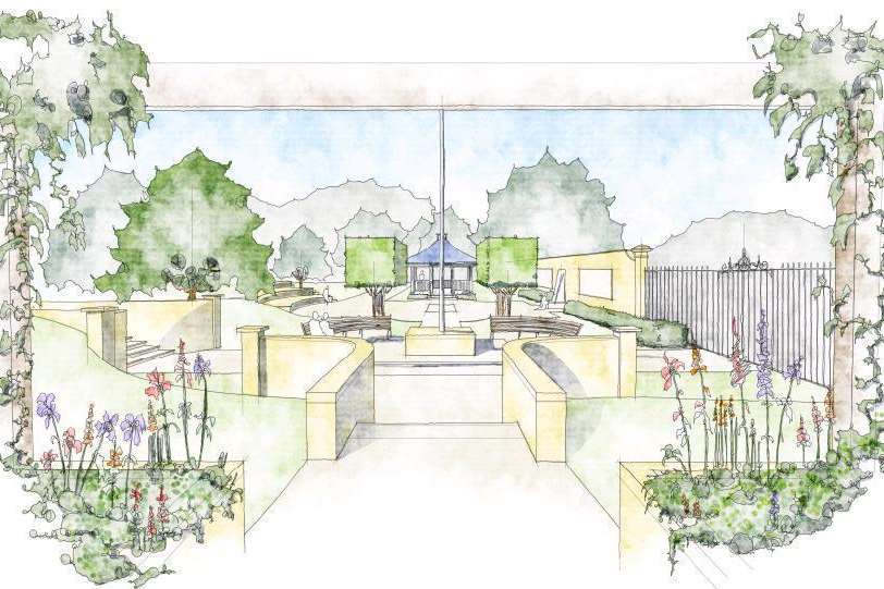 An artist's impression of the new memorial garden at the RBL village