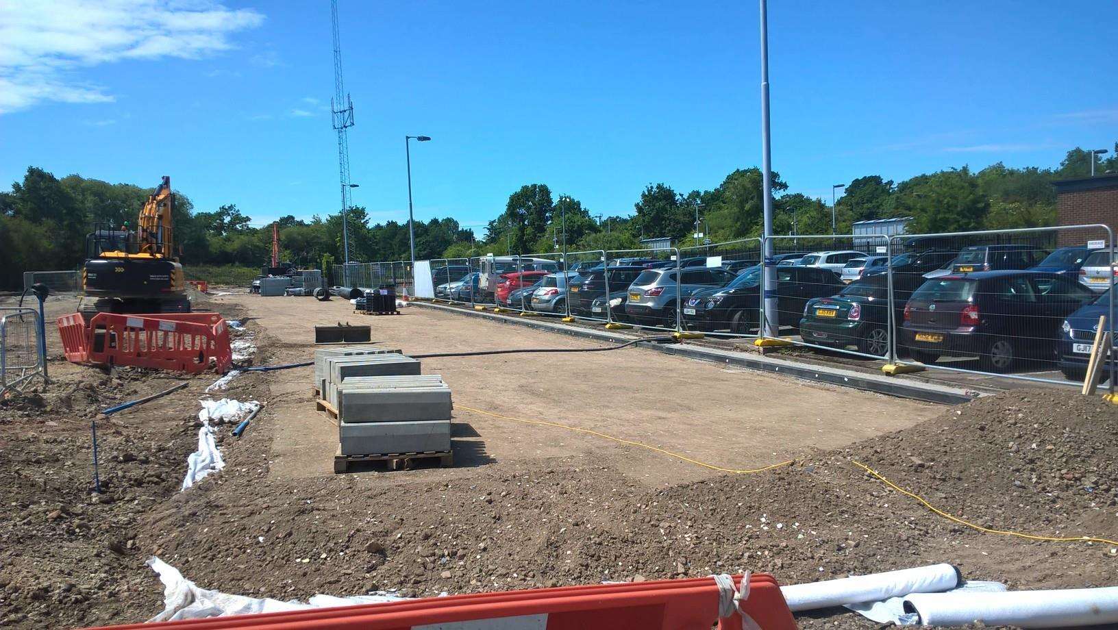Work begins on car park extension at Staplehurst railway station (3611415)