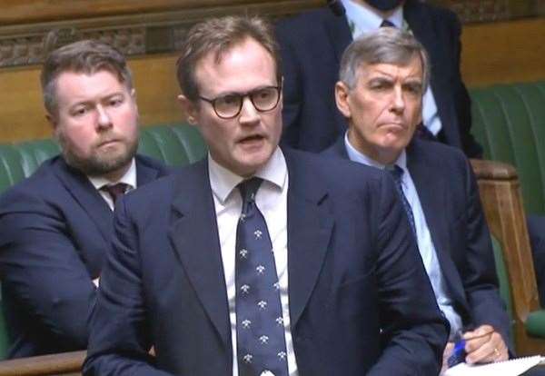 Tom Tugendhat speaking in the Commons. Picture: Parliament TV