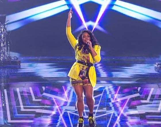 Blaize China, who is from Sheppey, performed 'Light It Up'. Picture: ITV
