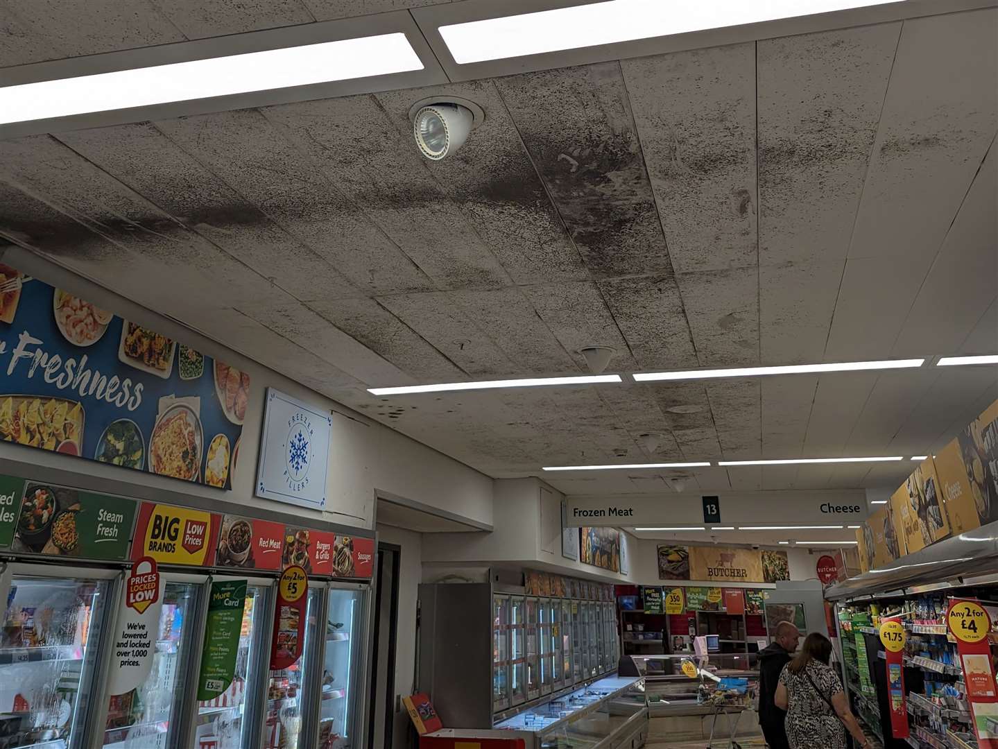 The black mould has been growing for four weeks according to one customer who visits the supermarket every week