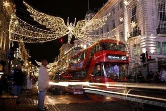 The stunning Christmas lights in the West End. Picture: PA