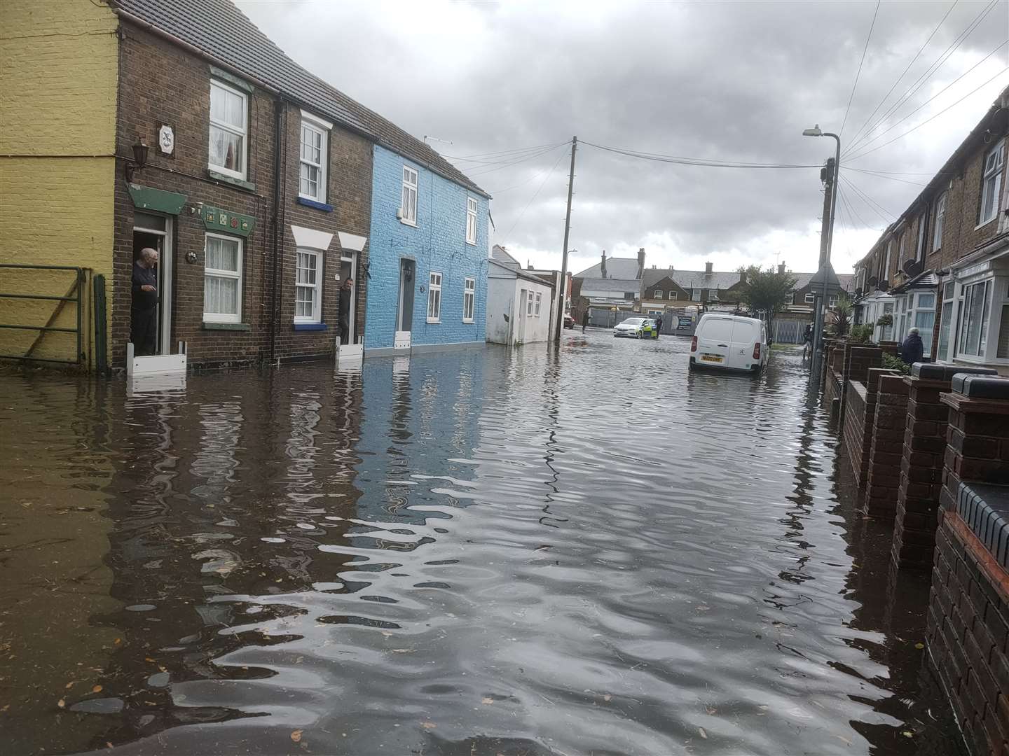 Flooding in Albert Road, Deal, last August. Picture: Raju Sakaria