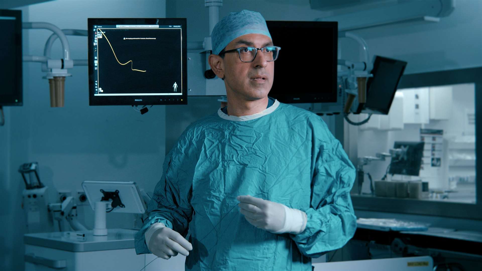 Prof Bijan Modarai says the fibre optic technology could result in faster procedures. Picture: NHS Foundation Trust