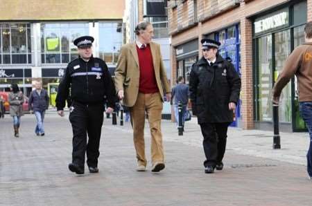 Julian Brazier, MP, with special constables Alan Watson and John Sharpe