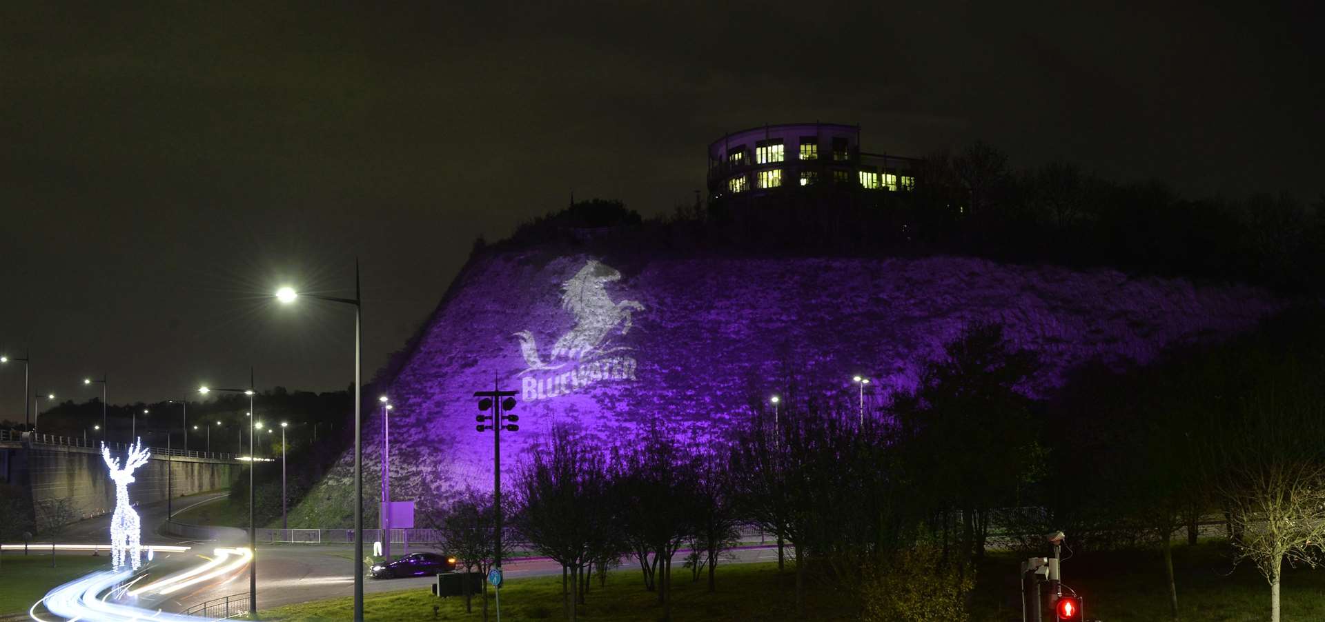 Bluewater turned purple to support disabled guests