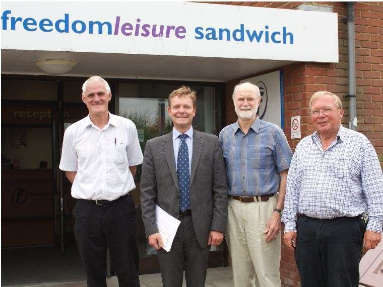 Some of Sandwich Leisure Trust trustees with MP Craig Mackinlay when the centre got a £160,000 refurbishment. Picture Alan Noake