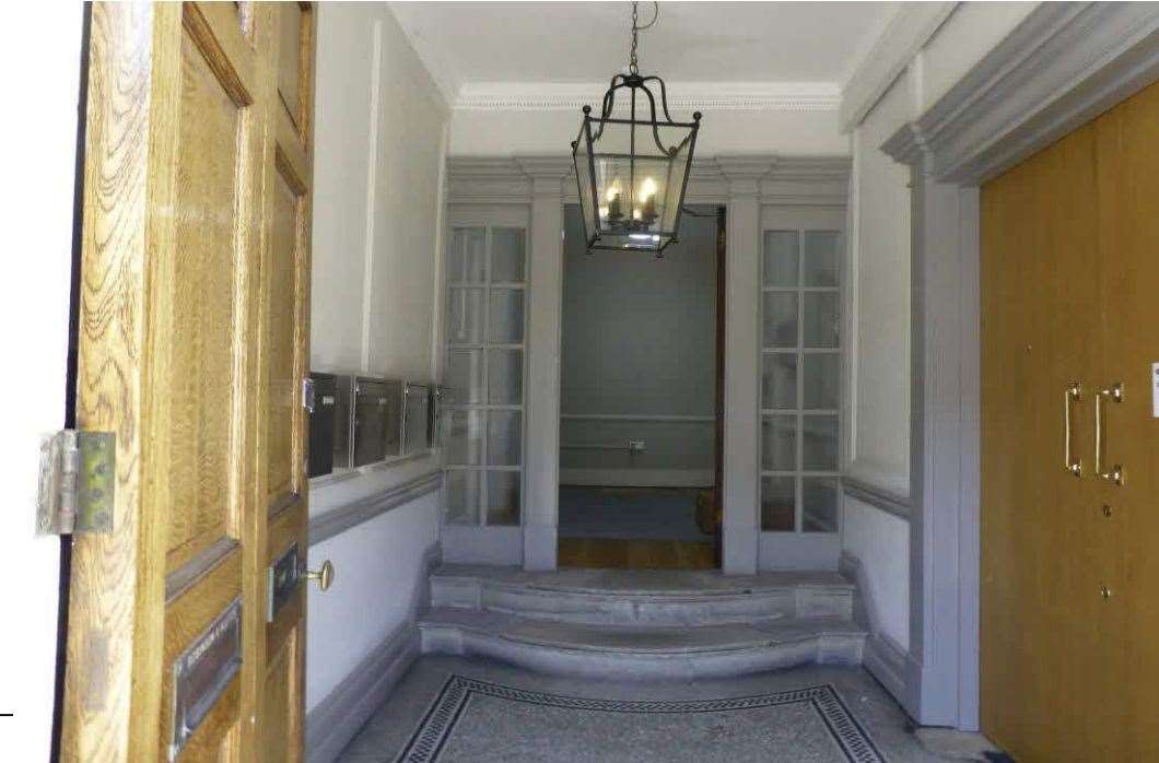 The entranceway to the building – the door for what will become a flat can be seen on the right. Picture: CAD Solutions