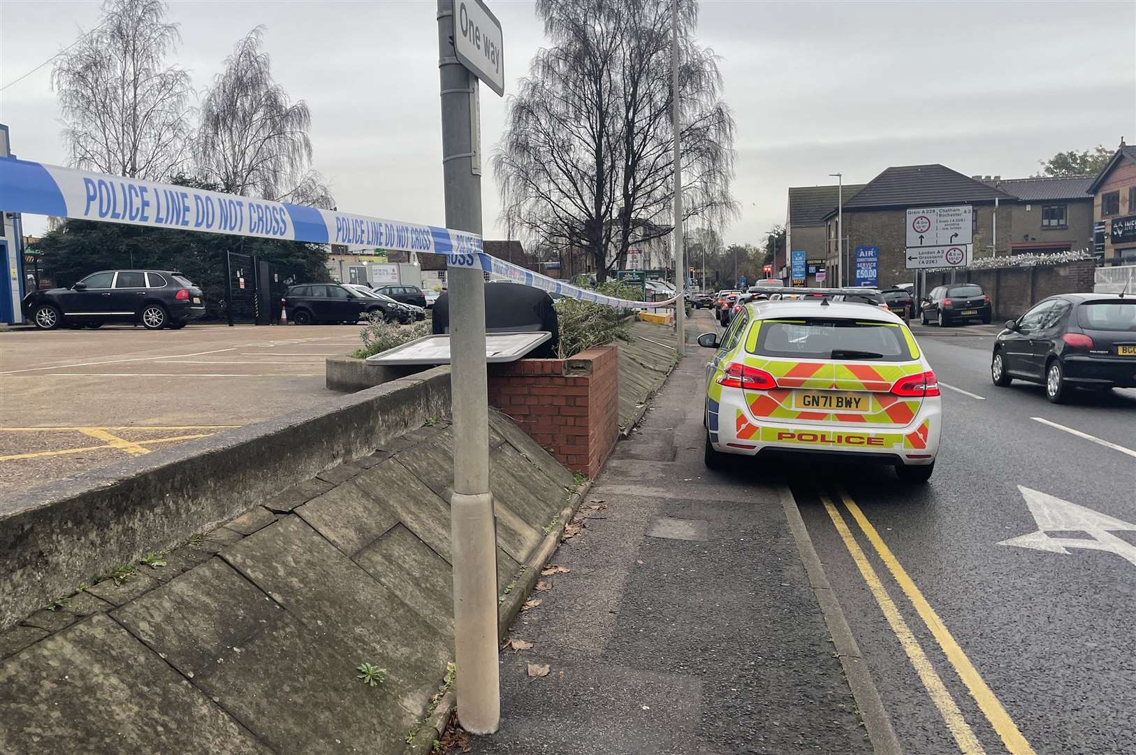 Police put a large cordon up in Cuxton Road, Strood, last Sunday