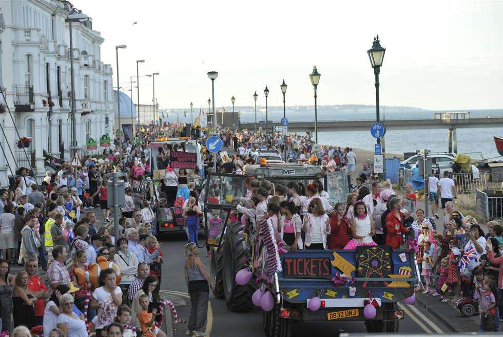 The crowds lining the carnival route on Deal seafront Picture: Tony Flashman