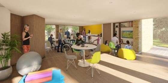 An artist's impression of the inside of the well being centre