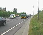 Traffic is diverted off the Wainscott bypass while road resurfacing work is carried out. Picture: PETER COOK