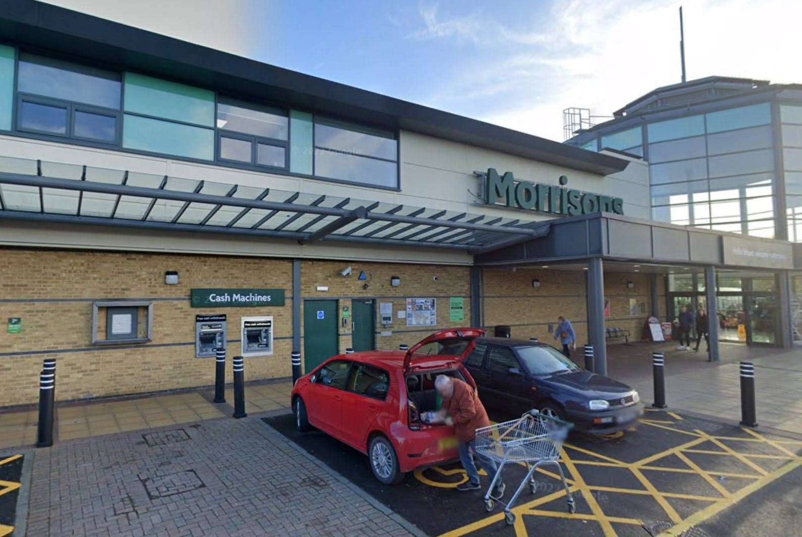 Two cash machines have been damaged at the Morrisons branch in Knight Road, Strood. Picture: Google
