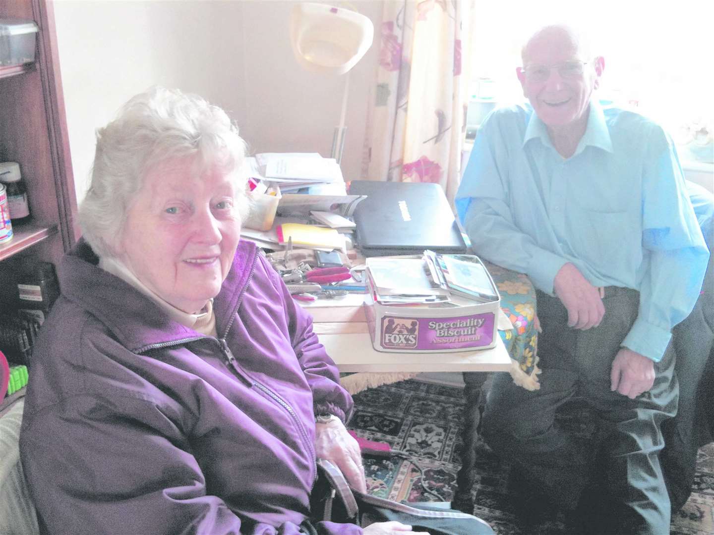 Sheila Curtis and Eddie Peake, pictured in 2012, 70 years after bombs dropped on their homes in Querns Road, Canterbury