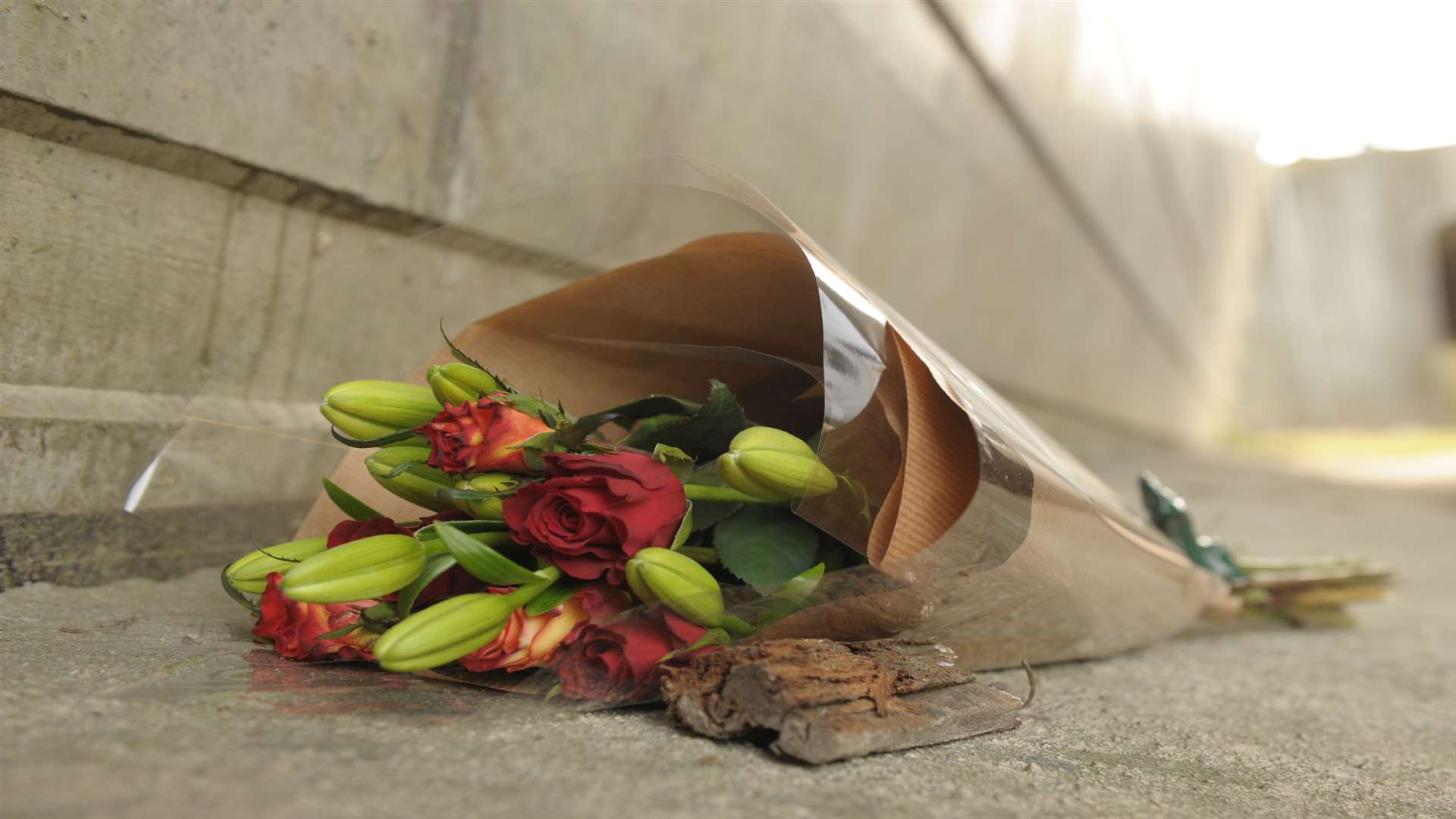 Flowers left at the scene of the tragedy