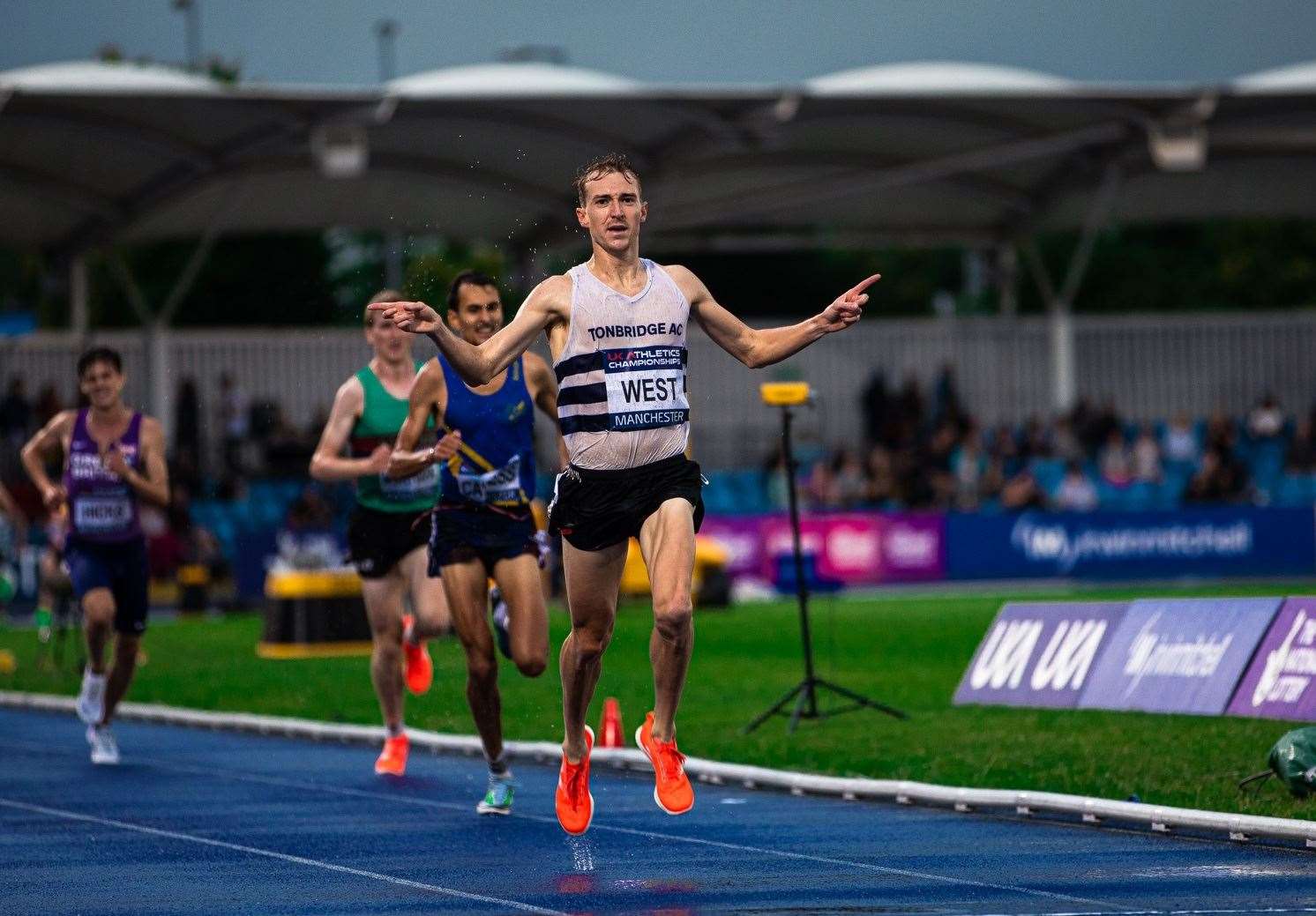 Kent's James West won the 5,000m British Championships in a wet Manchester earlier this month. Picture: Julie Fuster