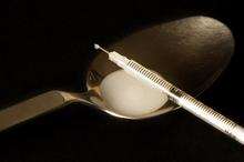 Spoon used for heroin injecting