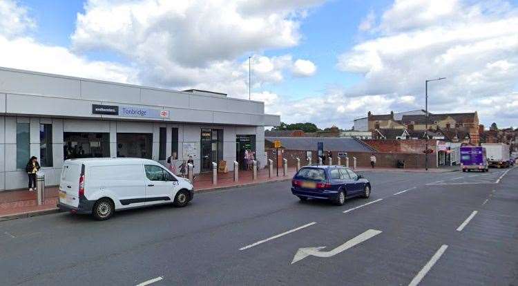 The crash happened in Tonbridge High Street, near the town's railway station. Picture: Google