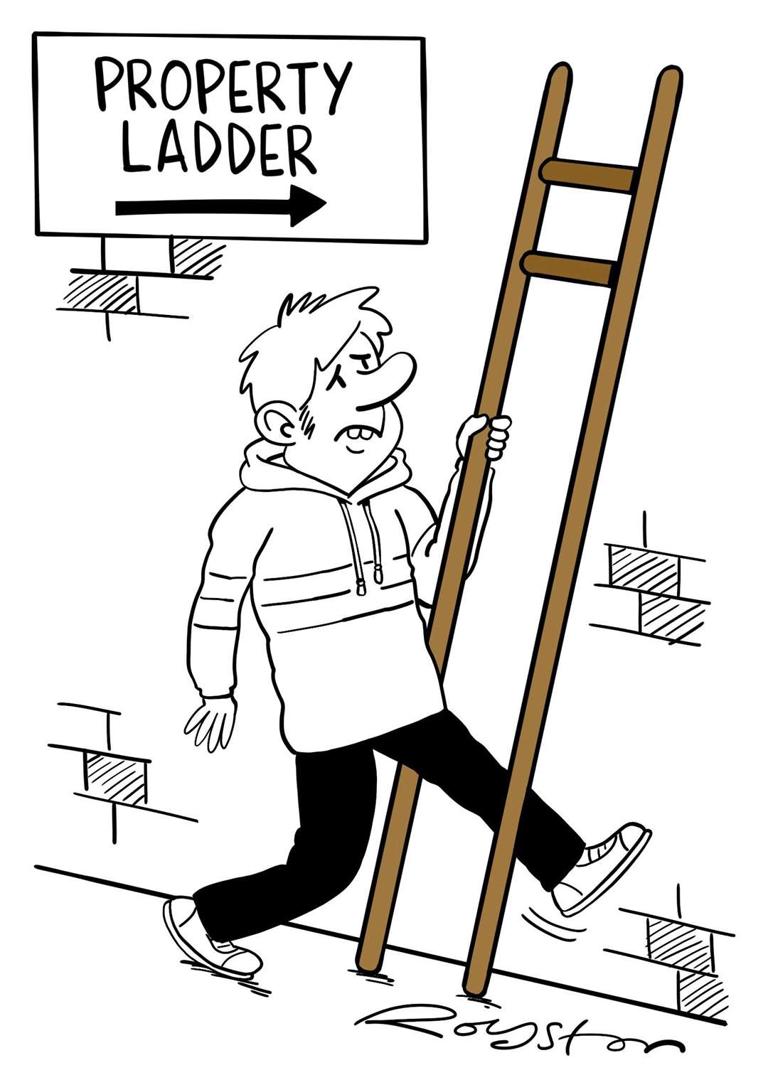 The almost impossible task of getting on the property ladder. By Royston Robertson
