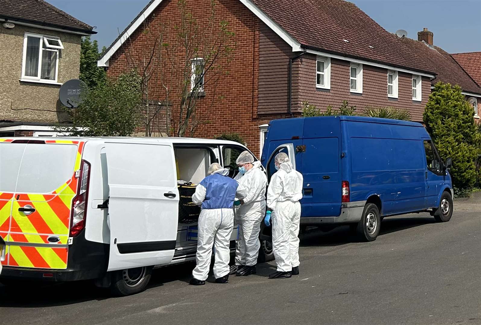 Forensic investigators at the scene in High Wycombe (Sam Hall/PA)