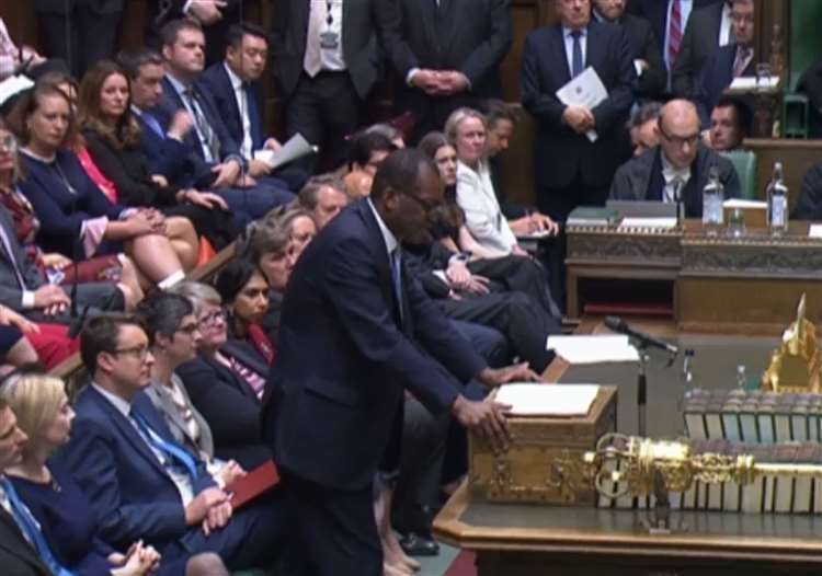The Chancellor of the Exchequer Kwasi Kwarteng delivers his mini-budget in the House of Commons (House of Commons/PA)