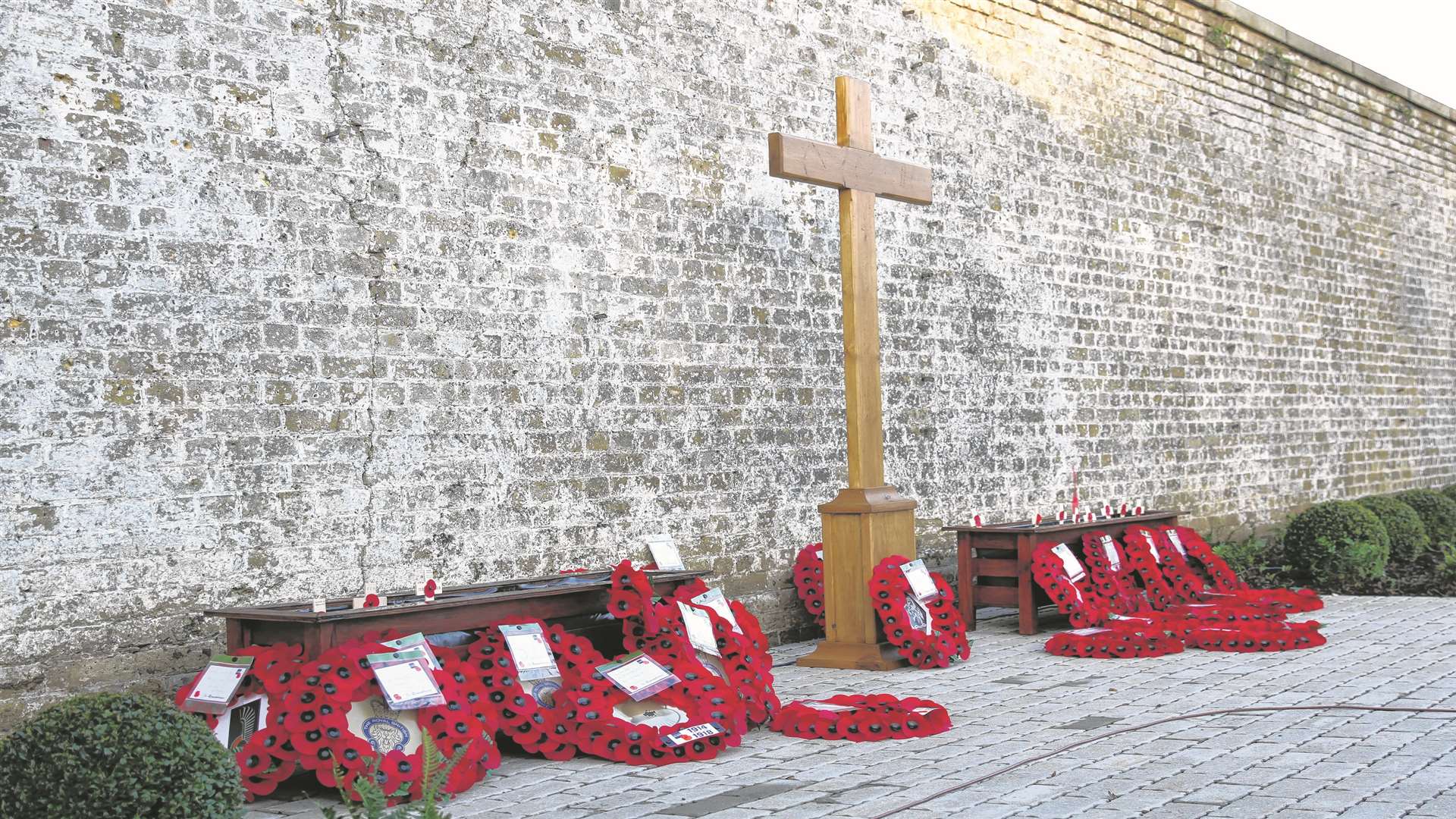 The wreaths all laid. Picture: Rebecca Clarke
