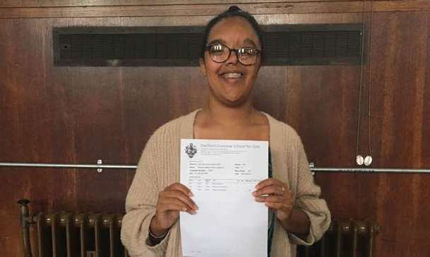 Shannon Clinton-Copeland from Dartford Grammar collected her results today