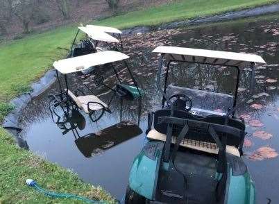 Golf buggies in the water at Upchurch Golf Club (8387488)
