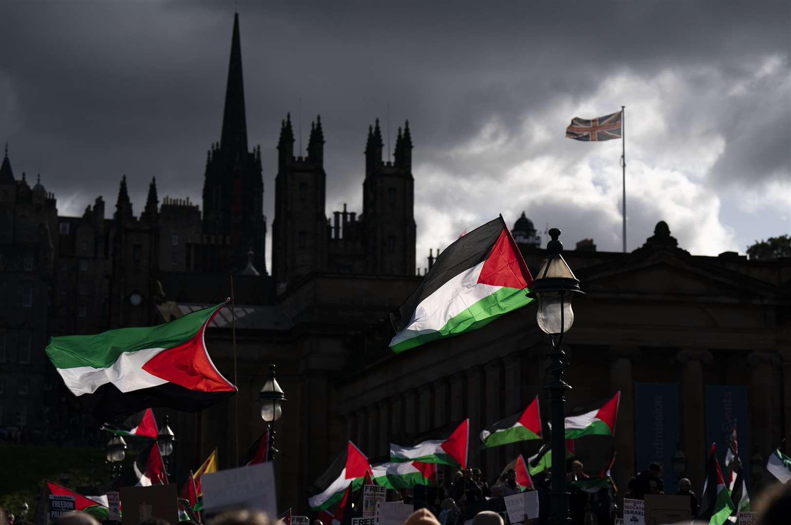 The march has been organised by the Palestine Solidarity Campaign, the Stop the War Coalition and other activist groups (Jane Barlow/PA)