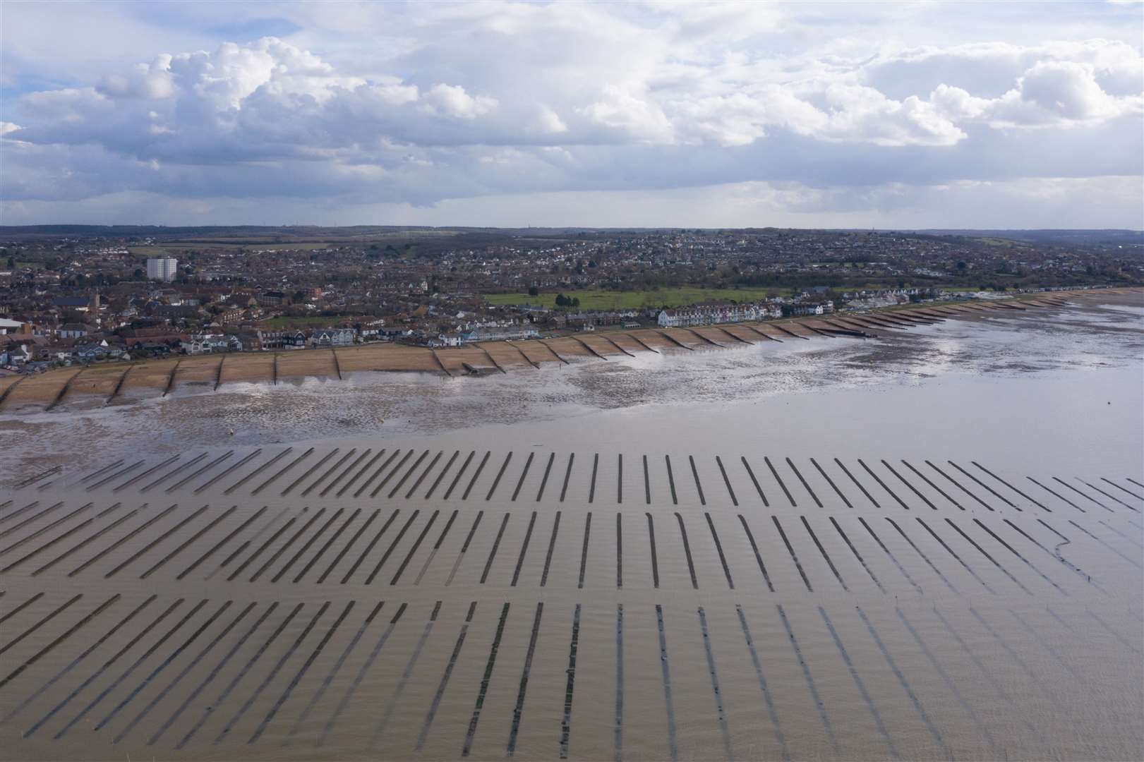 Trestles at the beach owned by the Whitstable Oyster Fishery Company. Picture: WOFC