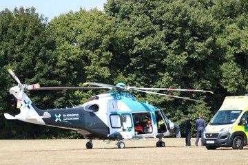The air ambulance landed in South Park, in Armstrong Road, Maidstone. Picture: Ethan Harris