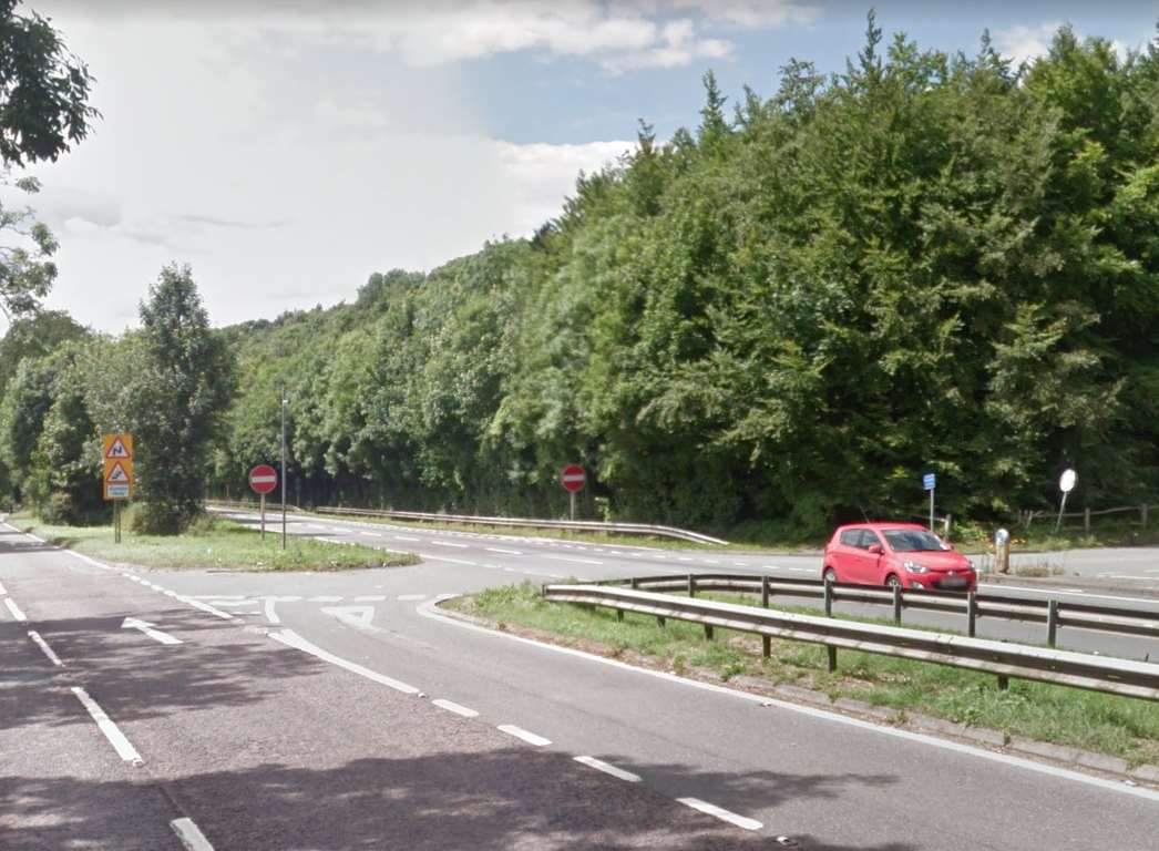 The A249 southbound near Scragged Oak Road. Pic: Google Maps