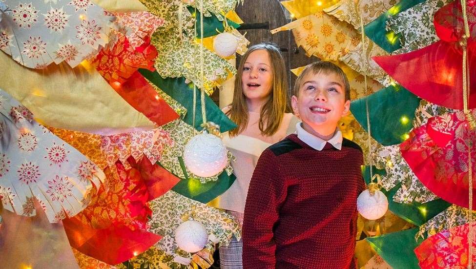 Christmas trees at Leeds Castle will be made from materials including books and crockery Picture: Leeds Castle