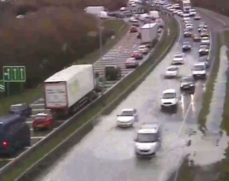 Drivers suffered days of disruption on the A249. Picture: Kent Highways