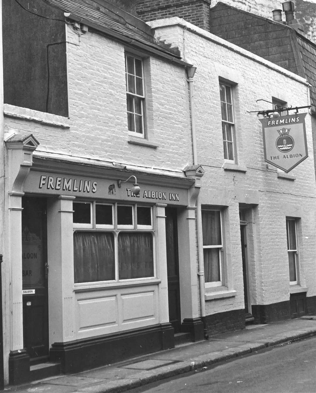 The Albion in East Cliff, Dover, in February 1968. The pub is now known as the First & Last