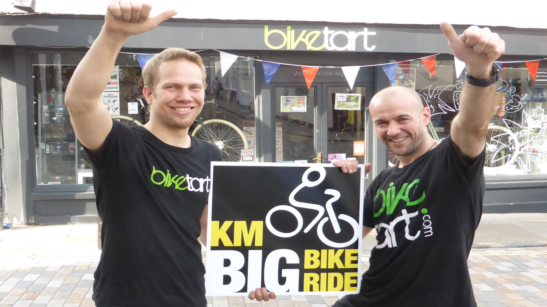 Gabor Horvath and Ryan Shaw of Biketart announce support of the 2017 KM Big Bike Ride, staged at Betteshanger Park, nr Deal on Sunday, April 30.