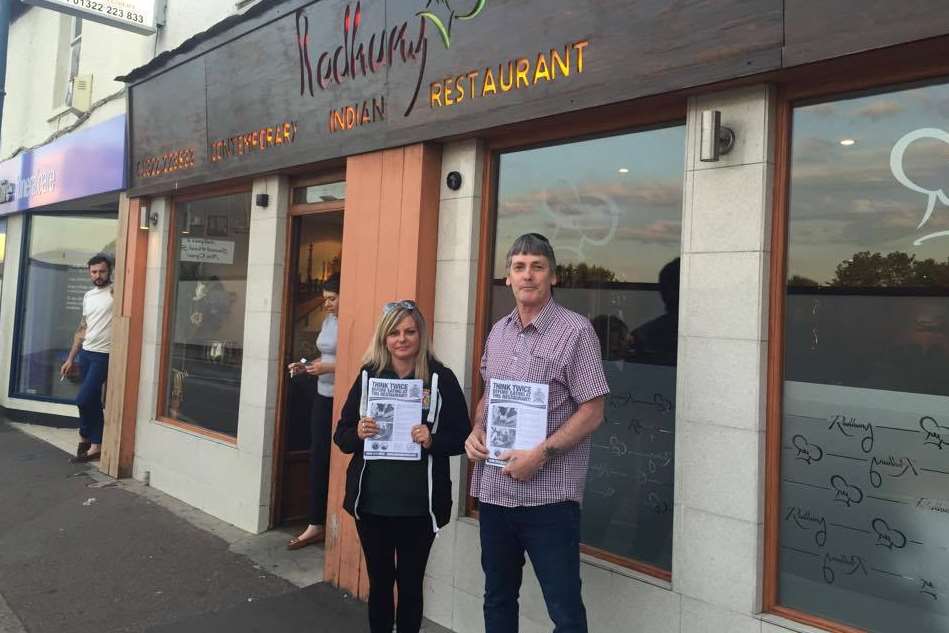 Britain First members issued leaflets outside restaurants