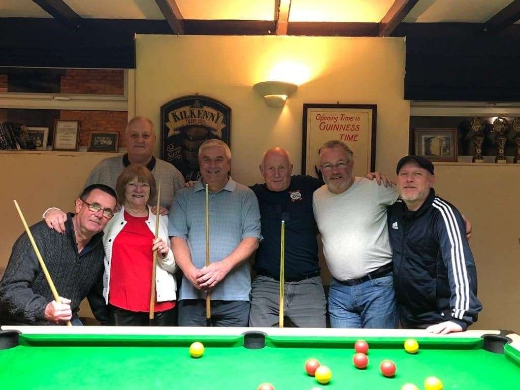 Margaret Moran with her pool team at the Forester in Deal. Picture Geeta Seegobin