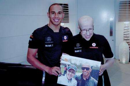 Jack Gilbert meets his idol, F1 racing driver Lewis Hamilton