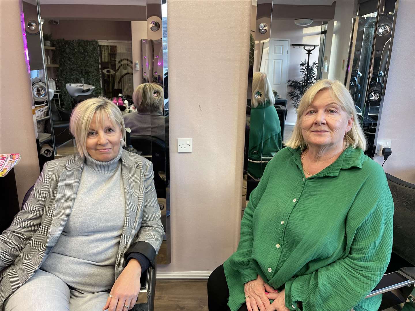 Irene (right) is retiring so has sold the hair salon to a dog grooming business