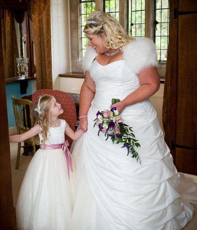 Claire and Ava at Claire's wedding