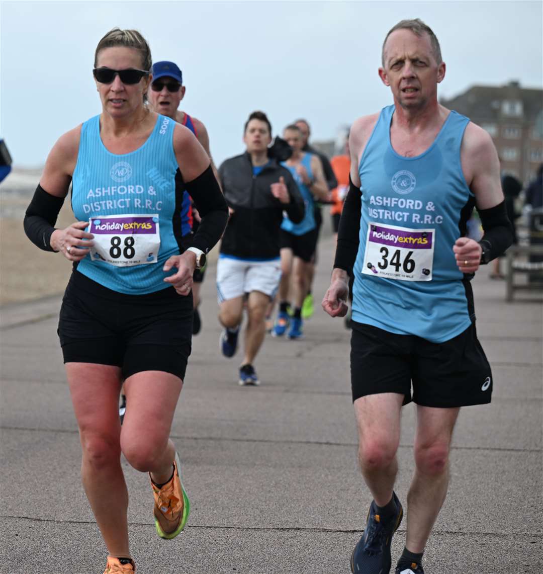Ashford & District Road Running Club's Michala Bridgland and Steve Hodges. Picture: Barry Goodwin