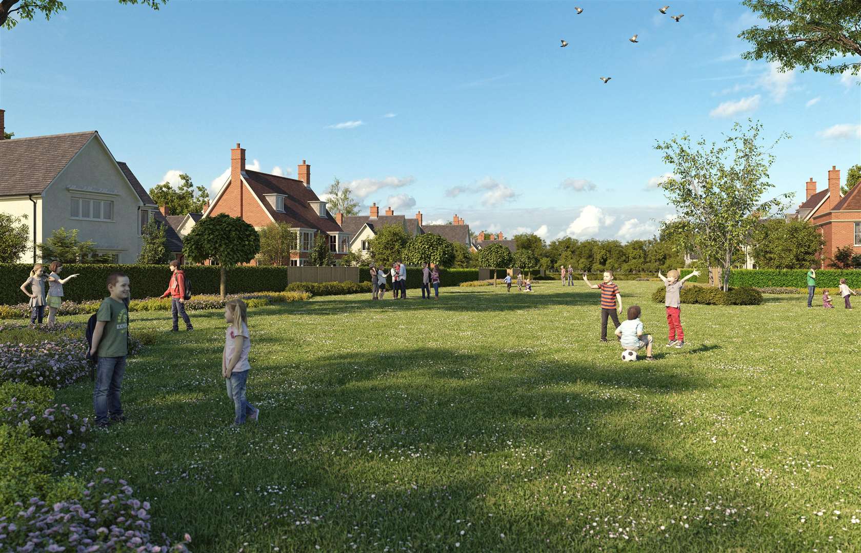 A CGI of the village green