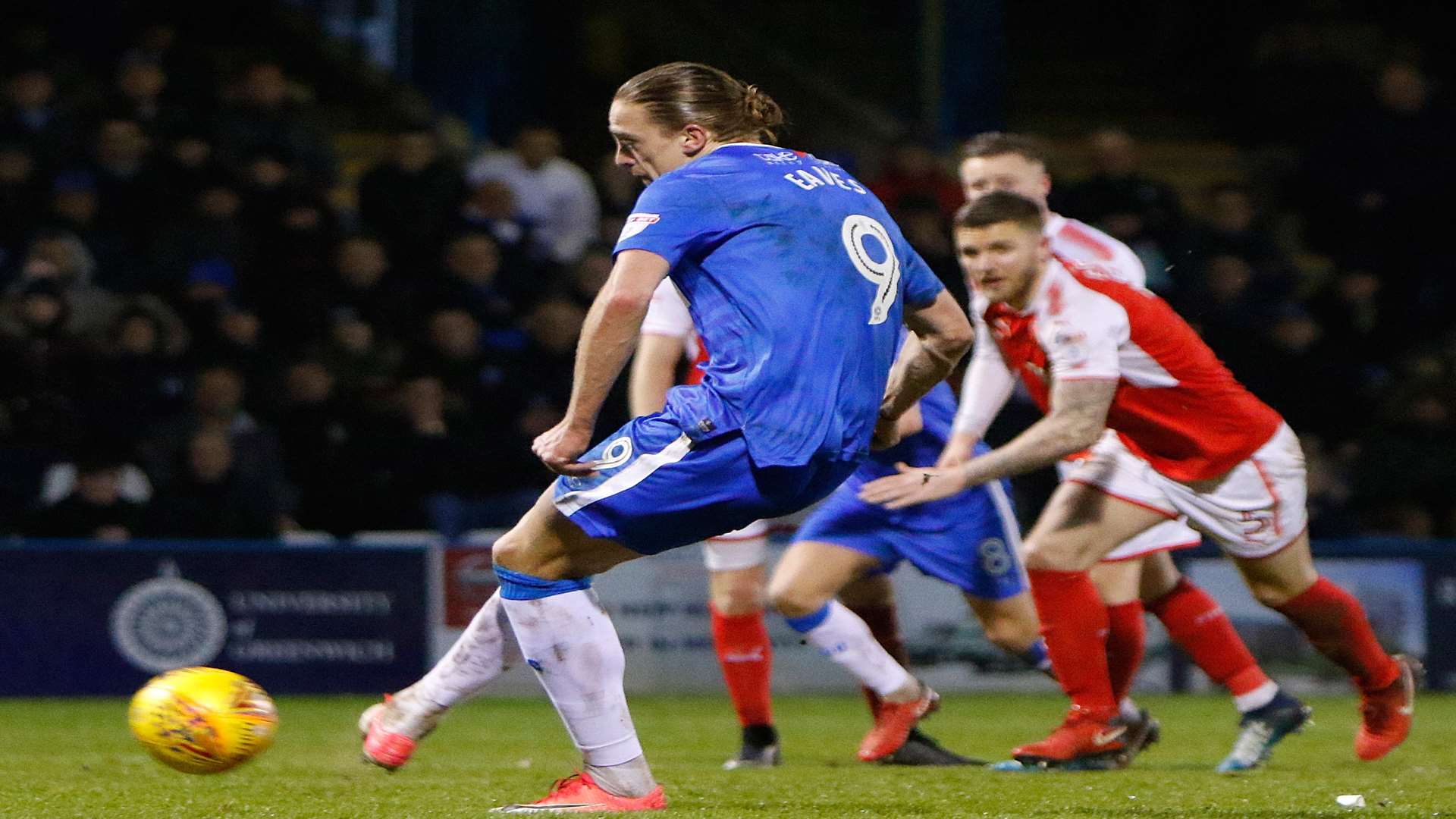 Tom Eaves holds his nerve to give Gills a dramatic win over Fleetwood Picture: Andy Jones