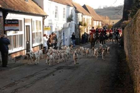 The East Kent Hunt sets off - supporters say the Act banning hunting will soon be repealed